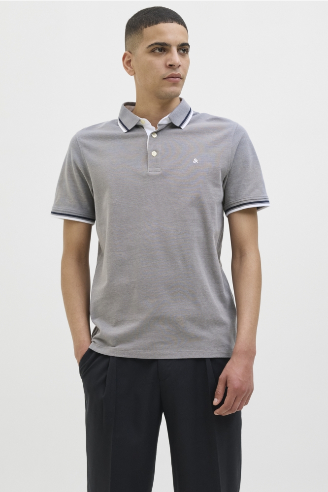JJEPAULOS POLO SS NOOS 12136668 ULTIMATE GREY/PLAY